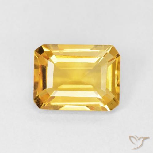 1.40ct طبيعي ذهبي سيترين, قص الزمرد, VVS-VS