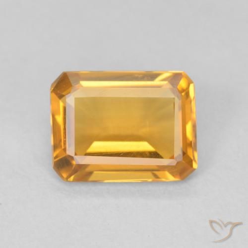 1.07ct طبيعي ذهبى-برتقالى سيترين, قص الزمرد, VVS-VS
