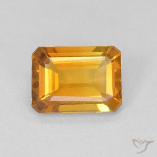1.13ct طبيعي برتقالى متوسط سيترين, قص الزمرد, VVS-VS