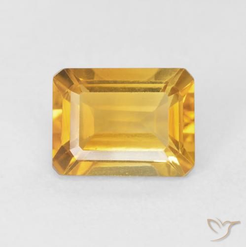 1.77ct طبيعي ذهبى متوسط سيترين, قص الزمرد, VVS