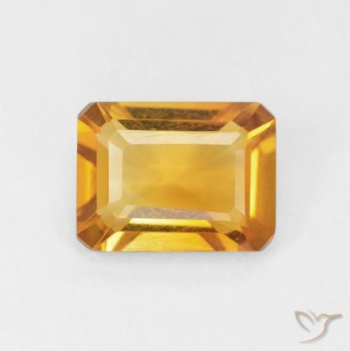 1.32ct طبيعي ذهبى-برتقالى متوسط سيترين, قص الزمرد, VVS