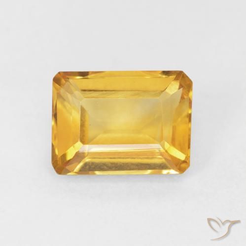1.55ct طبيعي برتقالى ذهبة سيترين, قص الزمرد, VVS