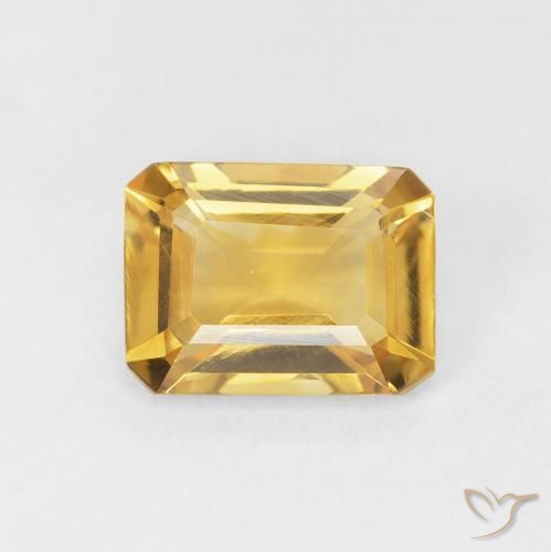 1.37ct طبيعي ذهبى غامق سيترين, قص الزمرد, VVS