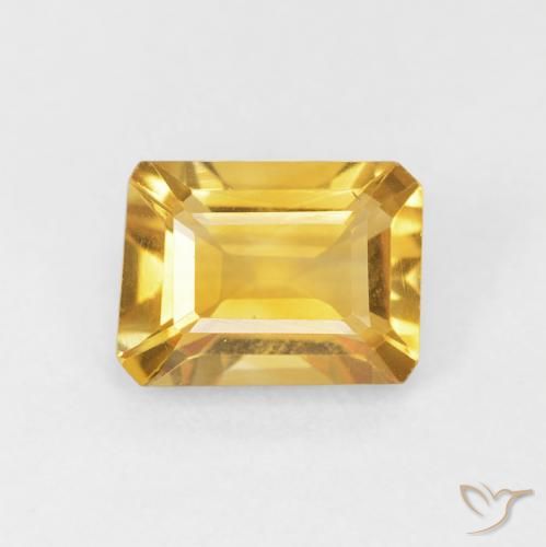 1.35ct طبيعي ذهبي سيترين, قص الزمرد, VVS