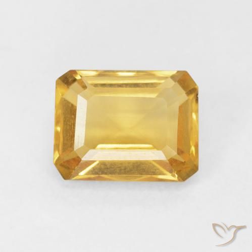 1.66ct طبيعي ذهبى غامق سيترين, قص الزمرد, VVS