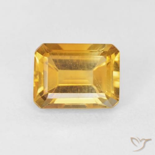1.54ct طبيعي ذهبى-برتقالى سيترين, قص الزمرد, VVS