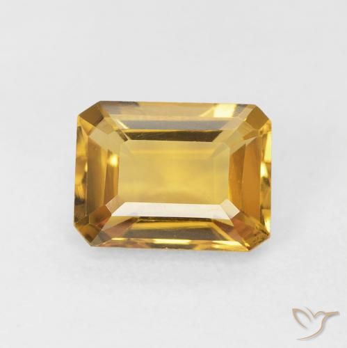 1.46ct طبيعي ذهبي سيترين, قص الزمرد, VVS