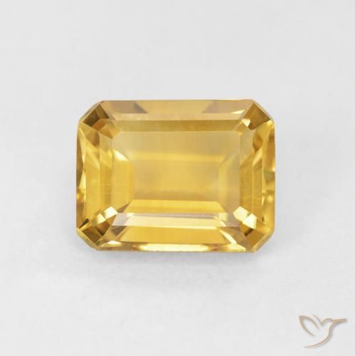 1.57ct طبيعي ذهبي سيترين, قص الزمرد, VVS