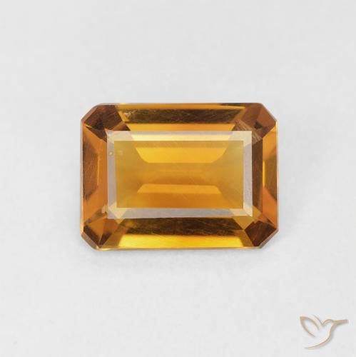 1.10ct طبيعي Medium Light-Golden سيترين, قص الزمرد, قليلا جدا