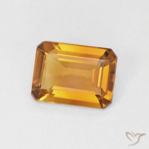 سيترين Medium Light-Golden طبيعي، ثمانى / قصة زمرد، 1.10 قيراط، قليلا جدا