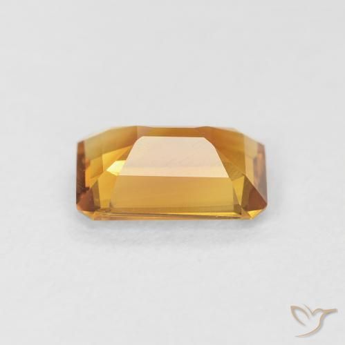 سيترين Medium Light-Golden طبيعي، ثمانى / قصة زمرد، 1.10 قيراط، قليلا جدا