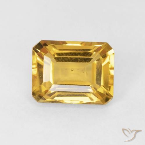 1.62ct طبيعي ذهبي سيترين, قص الزمرد, قليلا جدا