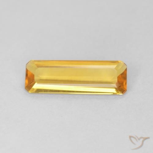 0.86ct طبيعي ذهبى لامع سيترين, قص الزمرد, VVS