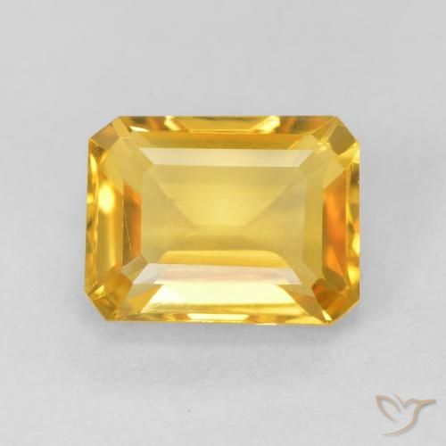 1.78ct طبيعي ذهبى متوسط سيترين, قص الزمرد, VVS
