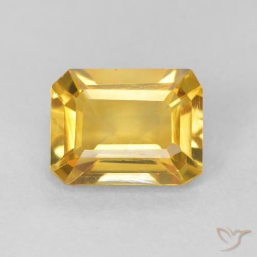1.42ct طبيعي ذهبى متوسط سيترين, قص الزمرد, VVS