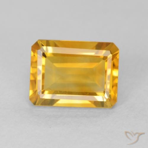 1.63ct طبيعي ذهبى-برتقالى سيترين, قص الزمرد, VVS