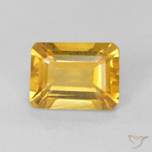 1.47ct طبيعي ذهبى لامع سيترين, قص الزمرد, VVS