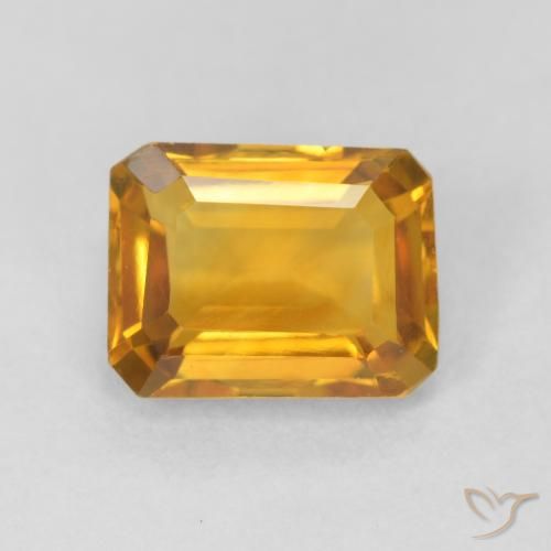 1.52ct طبيعي ذهبى-برتقالى سيترين, قص الزمرد, VVS
