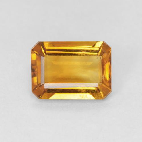 1.11ct طبيعي ذهبى-برتقالى غامق سيترين, قص الزمرد, VVS-VS