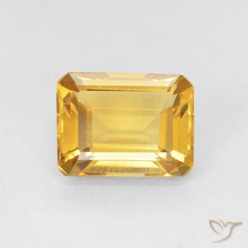 1.49ct طبيعي ذهبي سيترين, قص الزمرد, VVS-VS