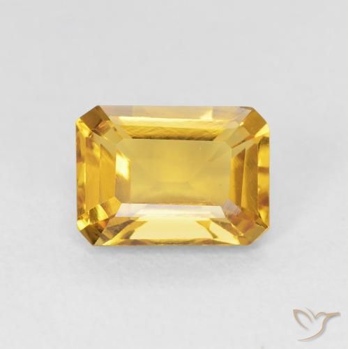 1.38ct طبيعي ذهبي سيترين, قص الزمرد, VVS-VS