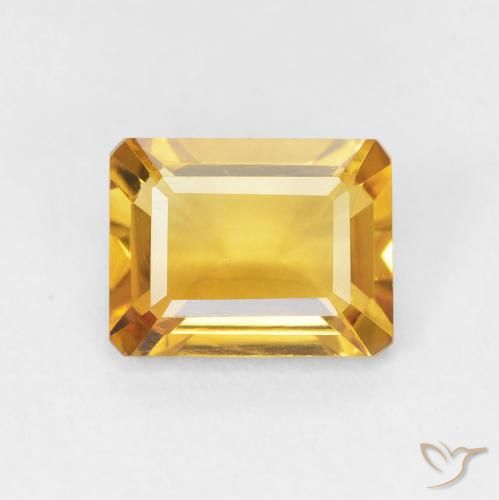 1.49ct طبيعي ذهبى متوسط سيترين, قص الزمرد, VVS-VS