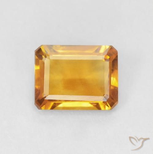 1.23ct طبيعي Medium Light Orange-Gold سيترين, قص الزمرد, VVS-VS