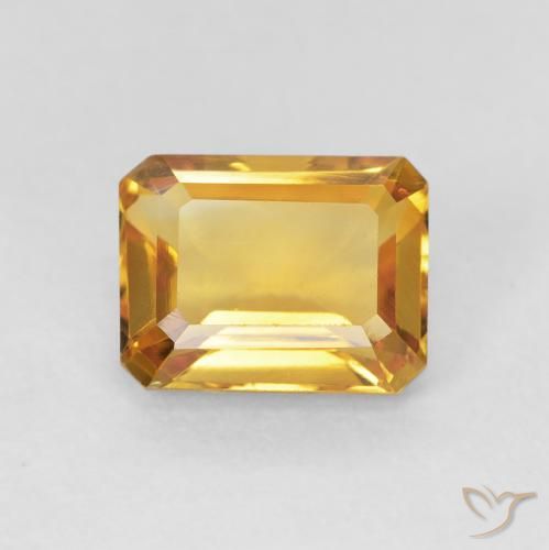1.62ct طبيعي Medium Light-Golden سيترين, قص الزمرد, VVS-VS