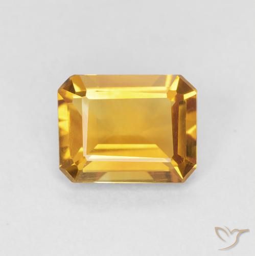 1.29ct طبيعي Medium Light Orange-Gold سيترين, قص الزمرد, VVS-VS