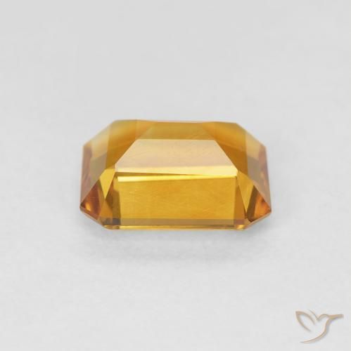 سيترين Medium Light Orange-Gold طبيعي، ثمانى / قصة زمرد، 1.29 قيراط، VVS-VS