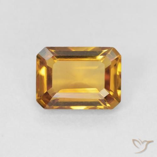 1.39ct طبيعي Medium Light-Golden سيترين, قص الزمرد, VVS-VS