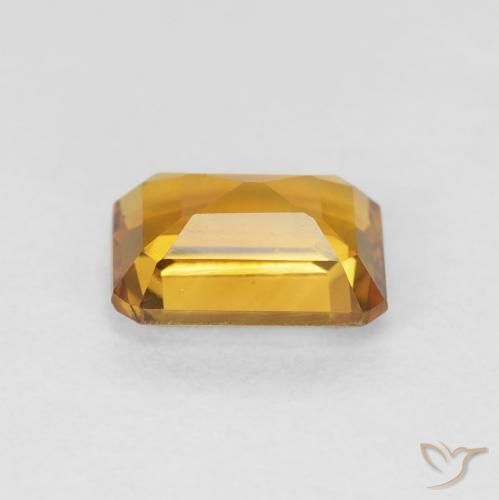 سيترين Medium Light-Golden طبيعي، ثمانى / قصة زمرد، 1.39 قيراط، VVS-VS