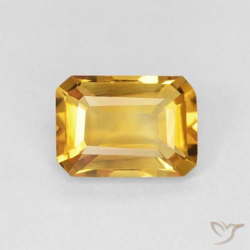 1.27ct طبيعي ذهبي سيترين, قص الزمرد, VVS-VS