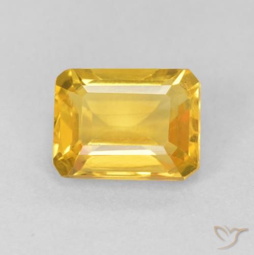 1.67ct طبيعي ذهبى متوسط سيترين, قص الزمرد, VVS-VS