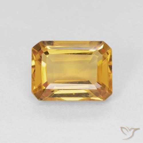 1.56ct طبيعي ذهبي سيترين, قص الزمرد, VVS