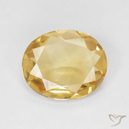 3.07ct طبيعي ذهبى متوسط سيترين, بيضوي, قليلا جدا