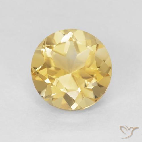 1.39ct طبيعي ذهب سيترين, دائري, VVS