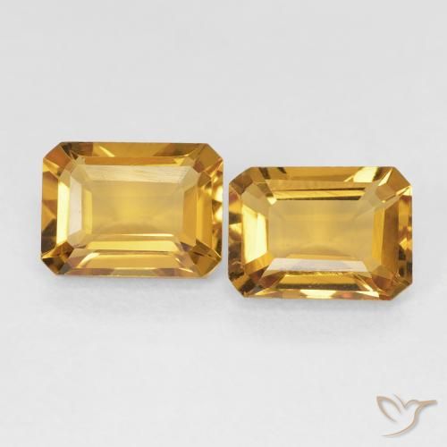 3.01ctw طبيعي Medium Light-Golden سيترين, قص الزمرد, VVS-VS