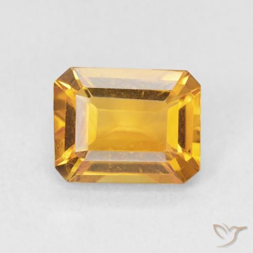 1.65ct طبيعي Medium Light-Golden سيترين, قص الزمرد, VVS
