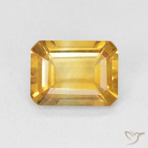 1.43ct طبيعي ذهبى متوسط سيترين, قص الزمرد, VVS