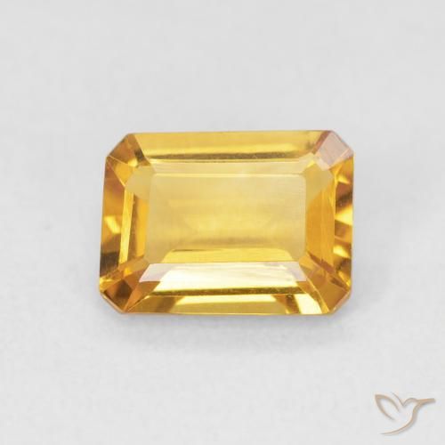 1.22ct طبيعي برتقالى ذهبة سيترين, قص الزمرد, VVS