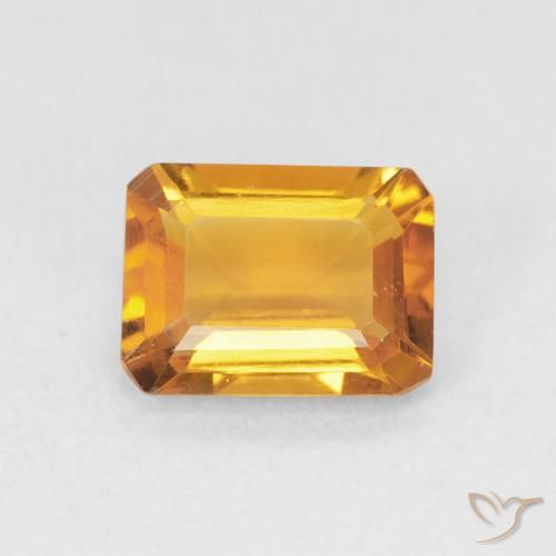 1.26ct طبيعي ذهبى متوسط سيترين, قص الزمرد, VVS