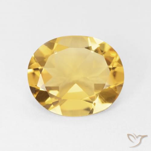 3.51ct طبيعي أصفر-ذهبى فاتح سيترين, بيضوي, VVS