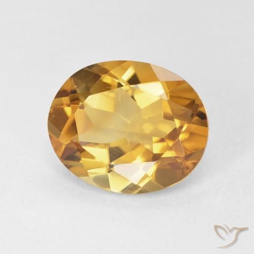 سيترين Medium Light-Golden طبيعي، بيضوي، 3.88 قيراط، VVS