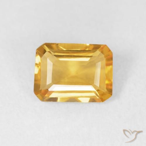 1.18ct طبيعي ذهبى لامع سيترين, قص الزمرد, VVS