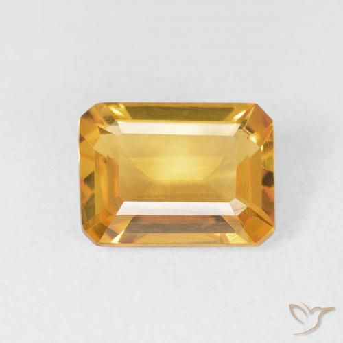 1.49ct طبيعي Medium Light Orange-Gold سيترين, قص الزمرد, VVS