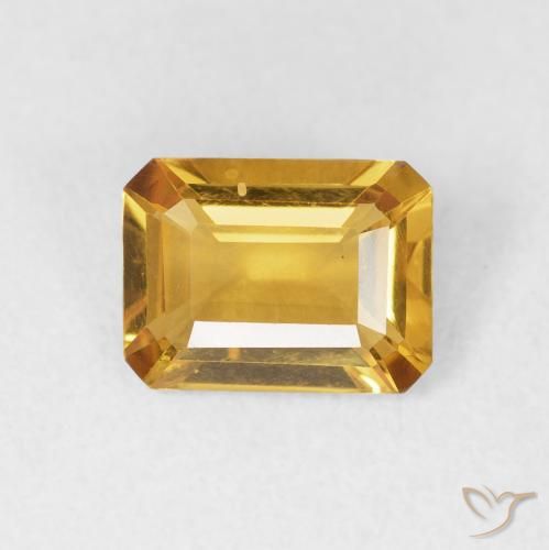 1.37ct طبيعي ذهبى-برتقالى سيترين, قص الزمرد, VVS-VS