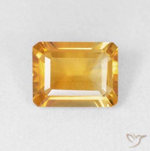 1.51ct طبيعي برتقالى ذهبة سيترين, قص الزمرد, VVS-VS