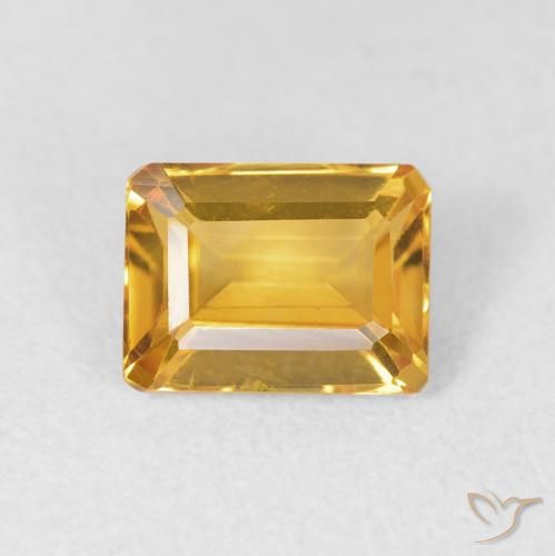 1.58ct طبيعي ذهبى متوسط سيترين, قص الزمرد, VVS-VS