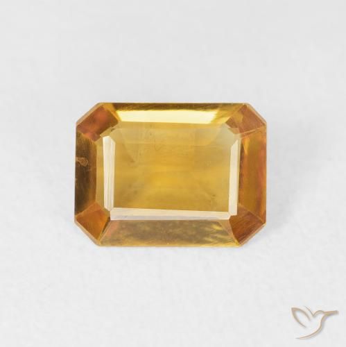 1.05ct طبيعي برتقالى ذهبى غامق سيترين, قص الزمرد, VVS-VS